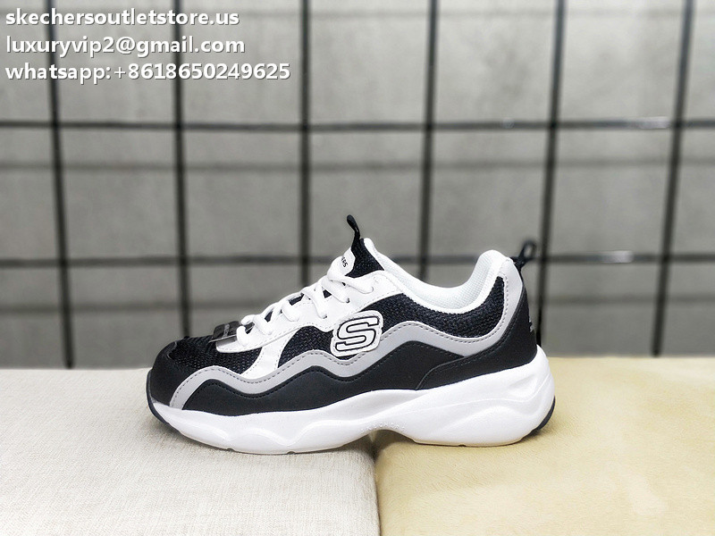 2019SS Skechers D'Lites AIRY Women Low Sneakers 88888201 Black White Logo 35-39